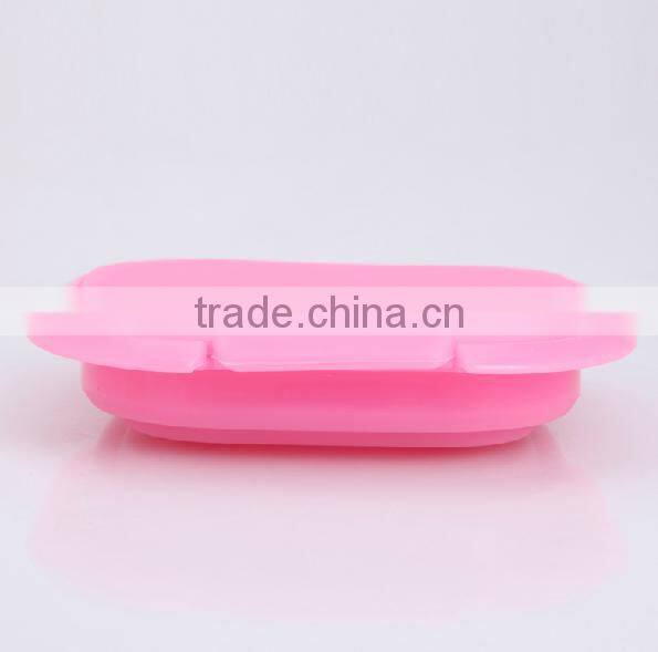 silicone folding lunch box/collapsible lunch box