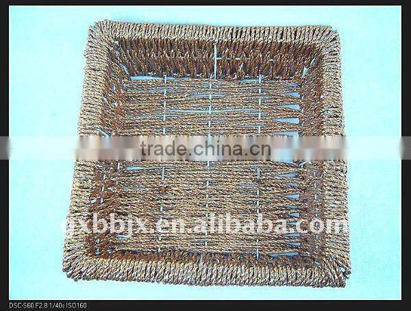 Square gold paper rope woven storage capsule holder