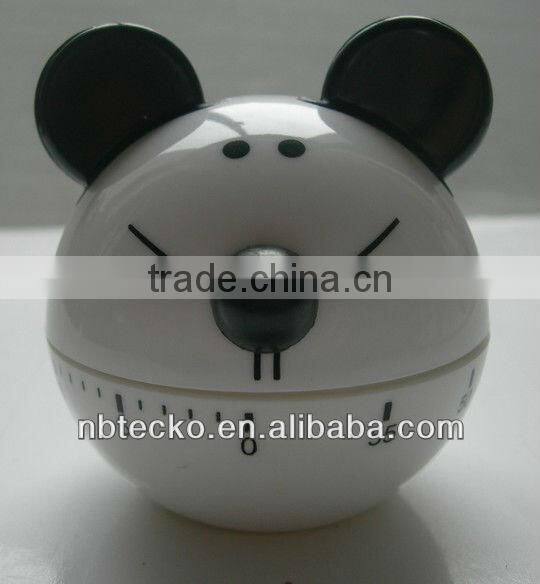 Plastic pig shape animal mechanical kitchen timer/sound timer