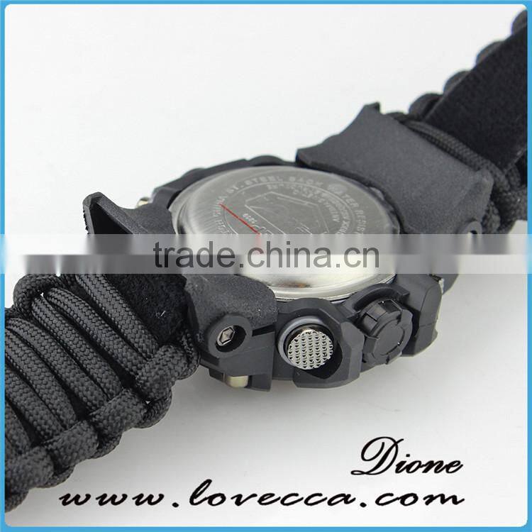 New Style Outdoor High Quality Waterproof Paracord Survival Watch Bands