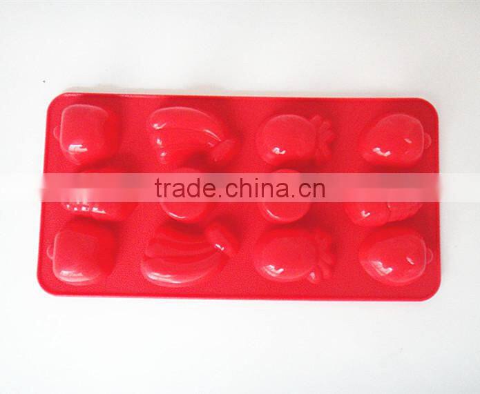 Novelty food grade 12 cups fruit shape silicone cake mould