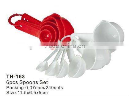 Plastic measuring spoons, 6pcs spoons set