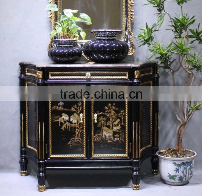 Guest Room Hand Drawing Wood Bedside Table