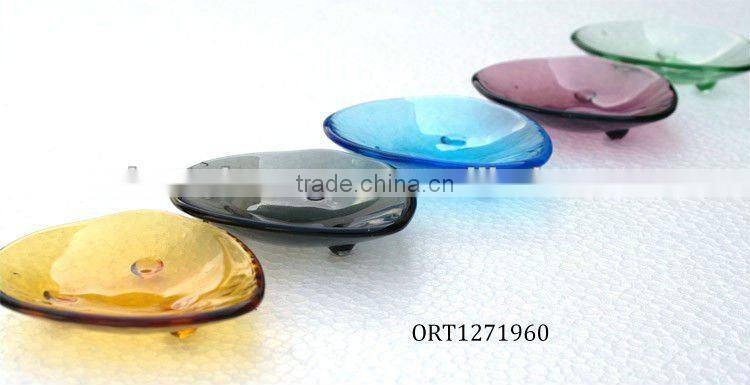 MIn color glass plate with design