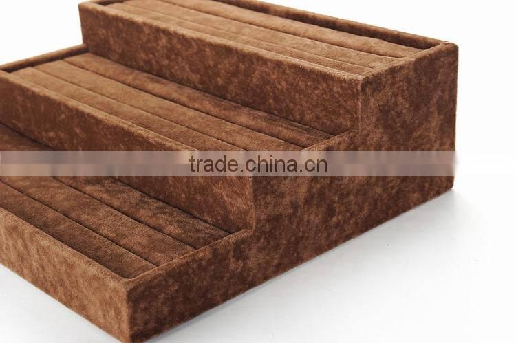2016 hand made three layers countertop ring display case customized