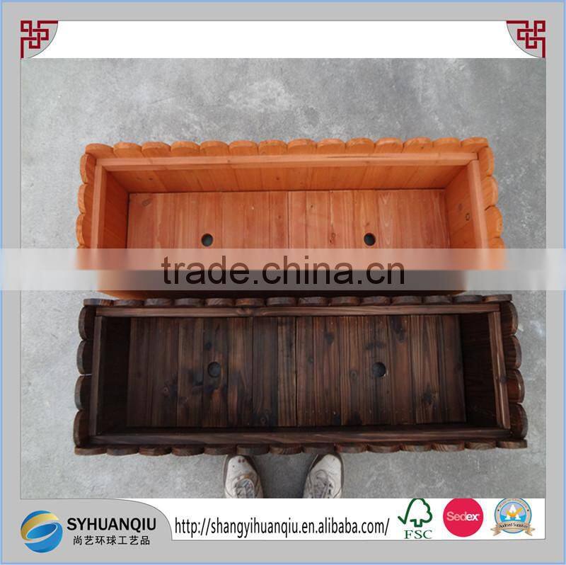 Handmade and Painted fence shape wooden flower planter