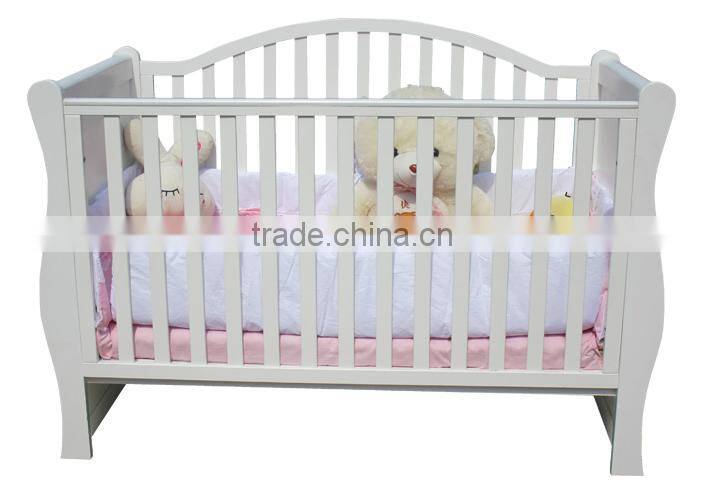 European Style New born Baby Bed, Wooden Baby Crib Multifunction Baby Crib Bed with Drawer