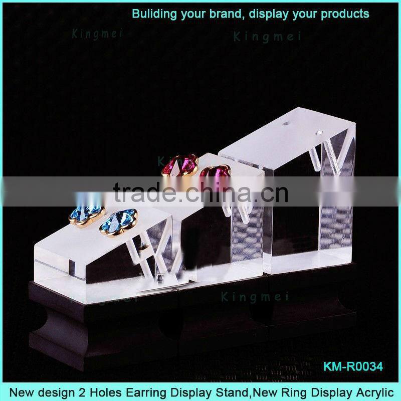 New design 2 holes soir flower acrylic earring display stand