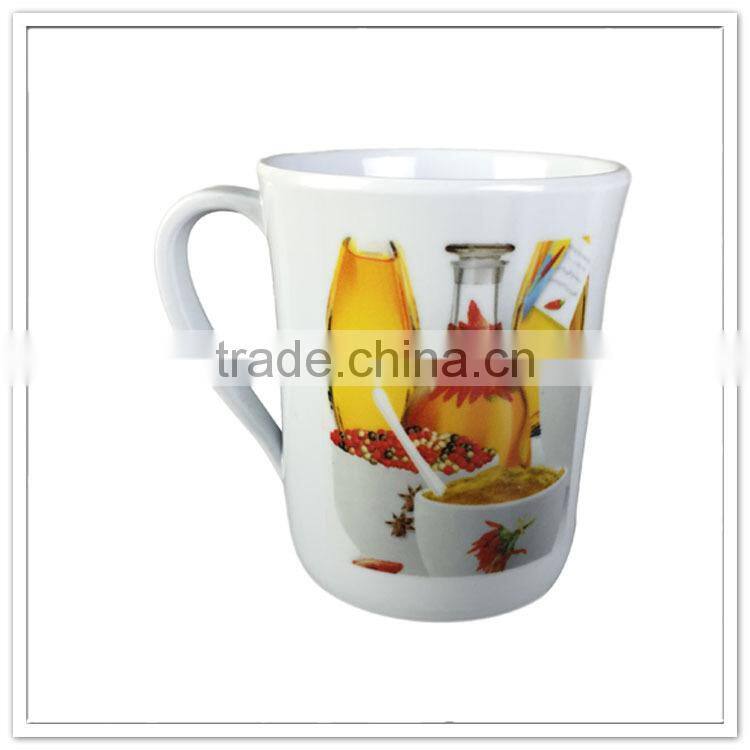 Ceramic imitation 350ML melamine custom printed coffee mugs, cheap plastic mug