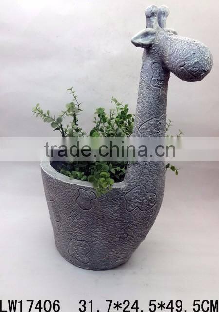 Outdoor Decoration Yard Garden Artistic Flower Pot Giraffe Plant Pot