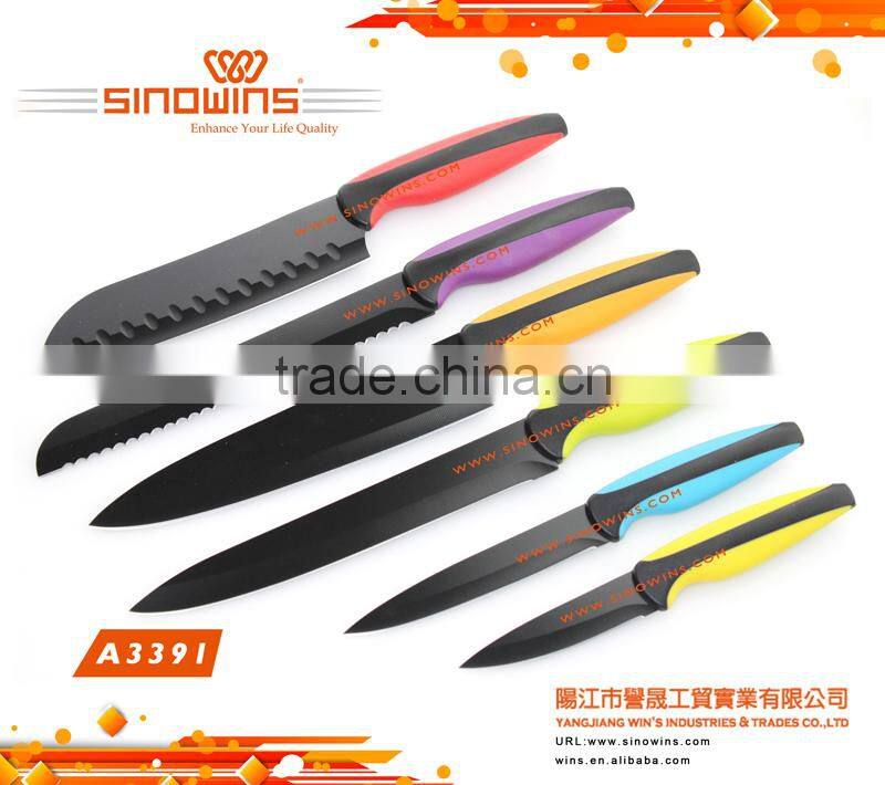New Design Colorful Blade Stainless Steel Kitchen Knife Set