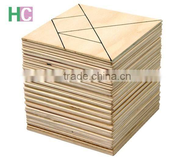 Wholesale Educational Kids Wooden Colored Tangram Jigsaw puzzle toy