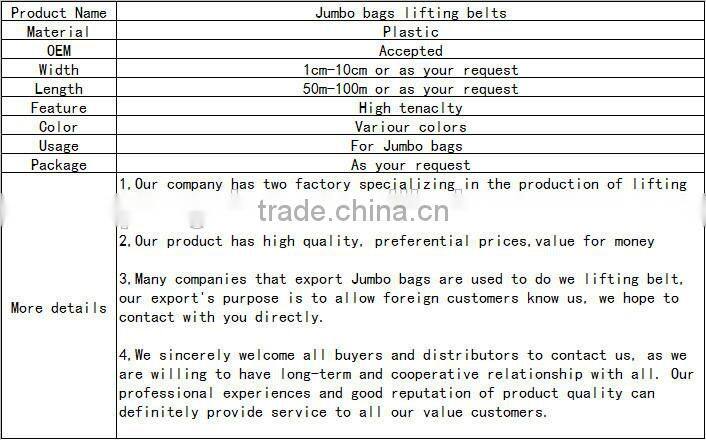 jumbo bags lifting belt