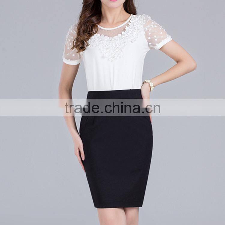 2016 high quality charming elegant women office skirts lady midi pencil skirt