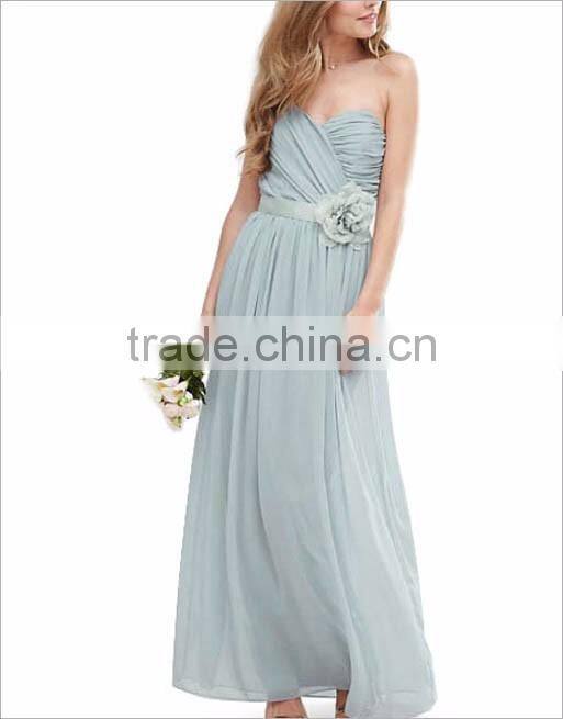 2016 simple design sleeveless long dress chiffon new style for women