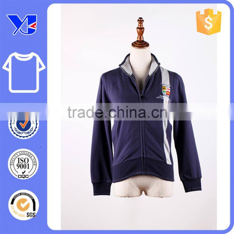 Fleece textile foil printing polo neckline cozy sport coat