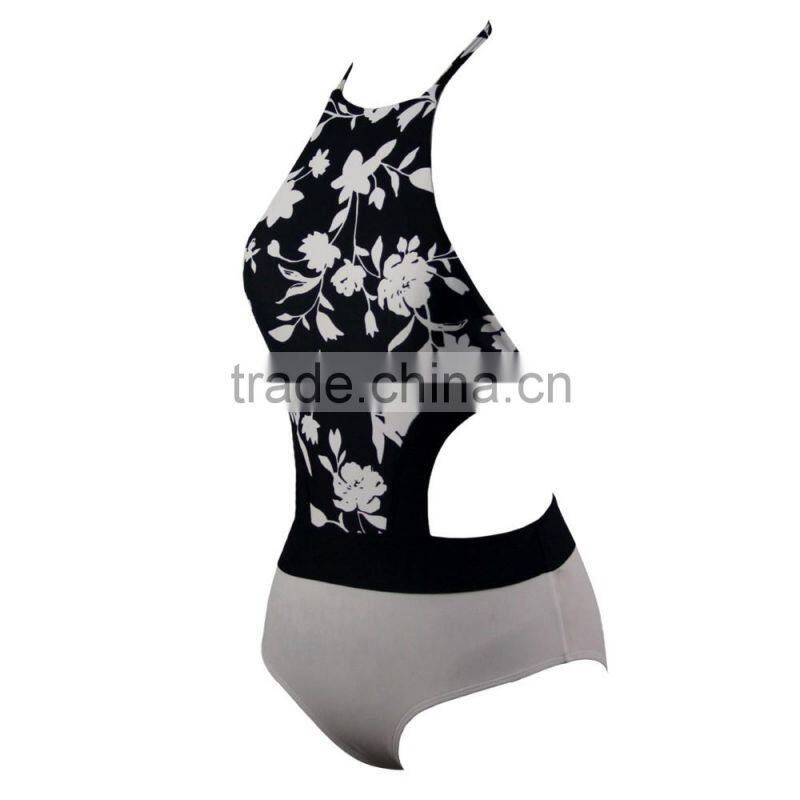Sexy Women Backless Strap Floral Beach Cover Up Bathing Swimsuit