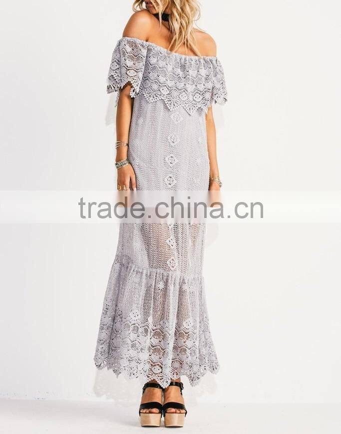 Romantic Off The Shoulder Lace Weddings Bridesmaid Dresses Sexy Nighty Maxi Long Ladies Party Dress 2016 HSD5658