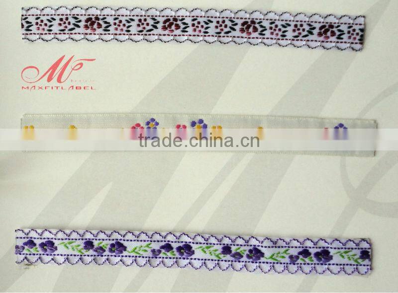 cheap custom grosgrain designer printed ribbon with logo
