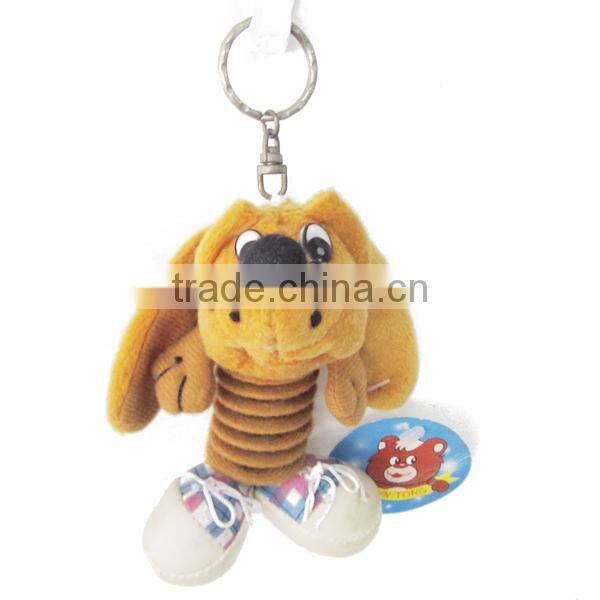 Small promotional toy keychain toy different color plush dog