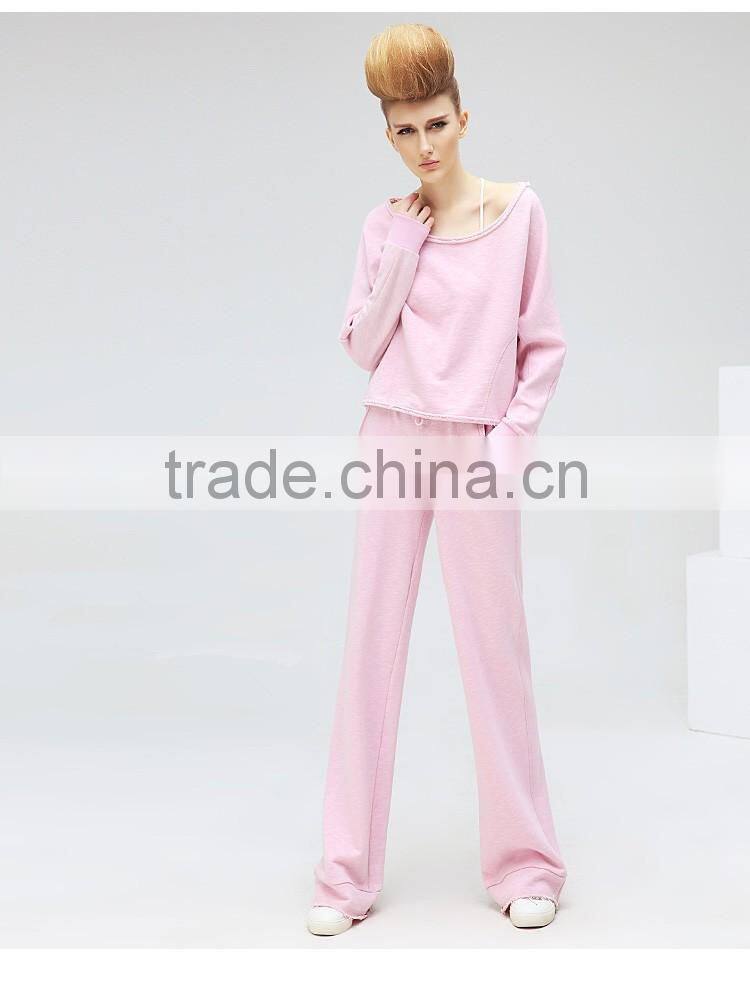 2016 fashion spring sets thin fleece/new sport loose bomber pull over fleece/big collar pink rose fleece