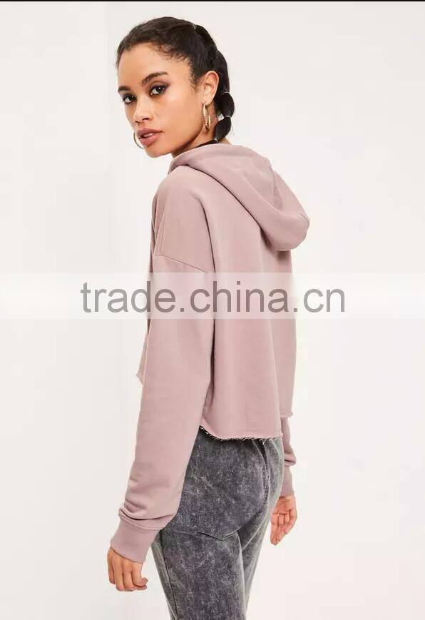 Purple Lace Up Cropped Hoodie With Gym Leggings Custom Plain Lazy Days Lovely Hoodie Raw Hem Vintage Style