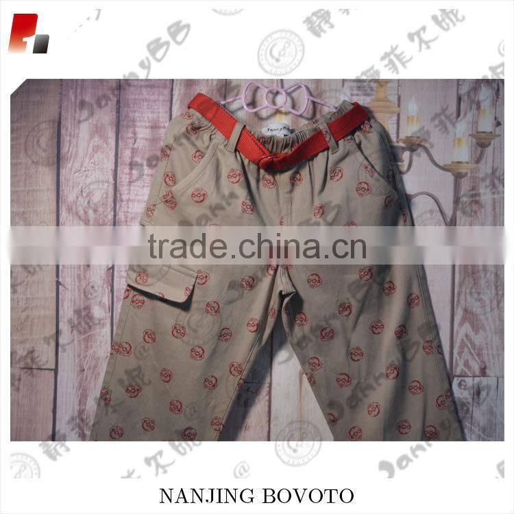 Boys trousers design fashion shorts 100% cotton wholesale kid trouser