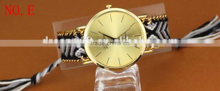 2015 DIY handmade braided rope watch Korean exquisite rainbow bracelet watch