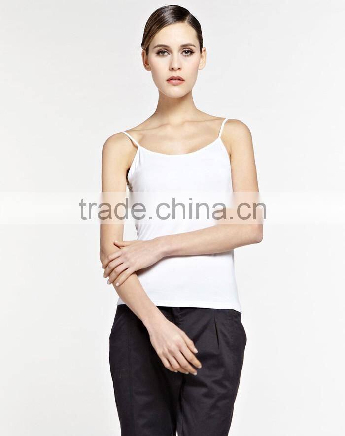 Classic sexy plain white stringer vest