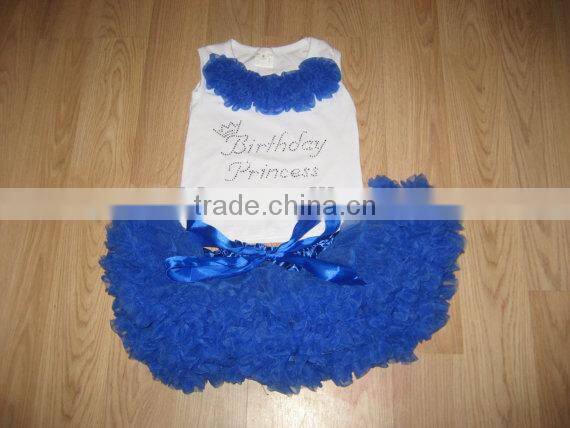 Hot sale baby girls boutique set blue ballet tutu costumes girls ballerina dresses