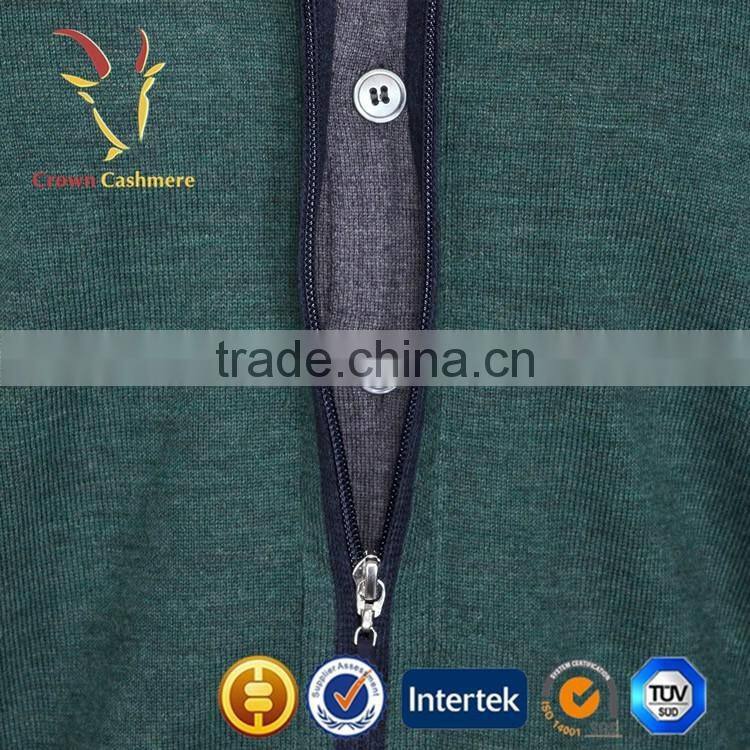 Men Zipper Cashmere Cardigan Sweater