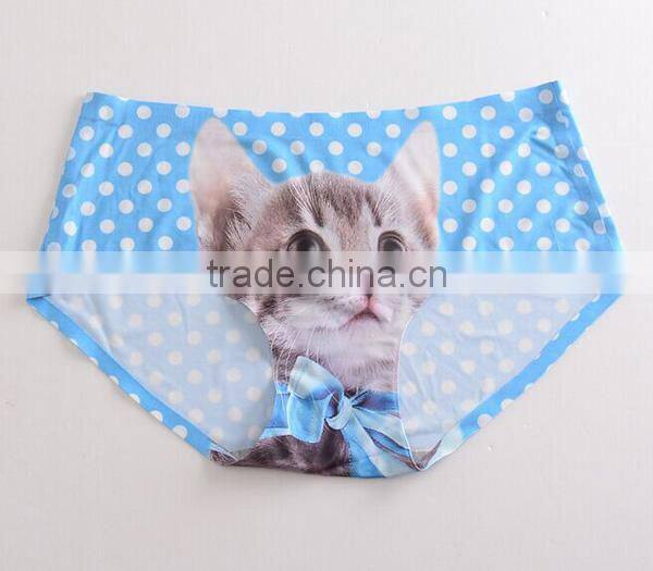 2017 Manufacturer Customized Your Own Brand Design Funny Cute 3D Print 95%Modal 5%Spandex Private Label Women Underwear