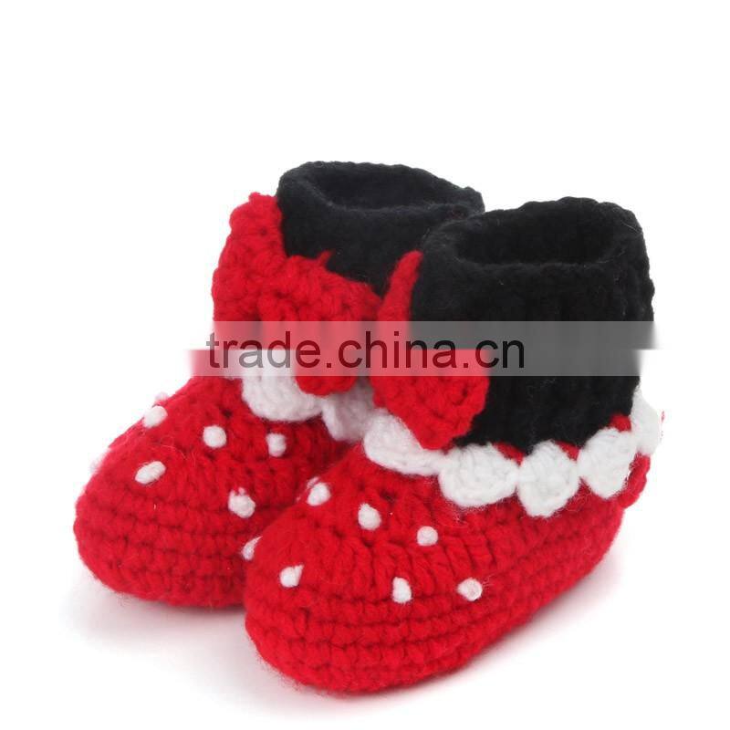 wholesale love baby crochet baby booties kids winter shoes with bow LBS20151223-35