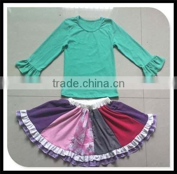 Easter festival spring girl ruffle set baby girl easter rabbit printed and pink arrow style fashion boutique girl dress clothing