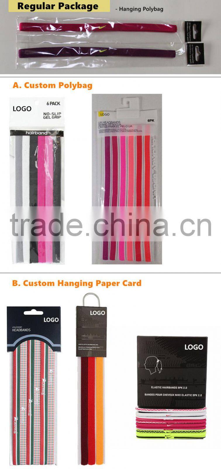 NON-SLIP Rubber Elastic Headband Stretch Strap Yoga Head Belt - Mini Bands Trendy Authentic Sportsbands - Accept Custom