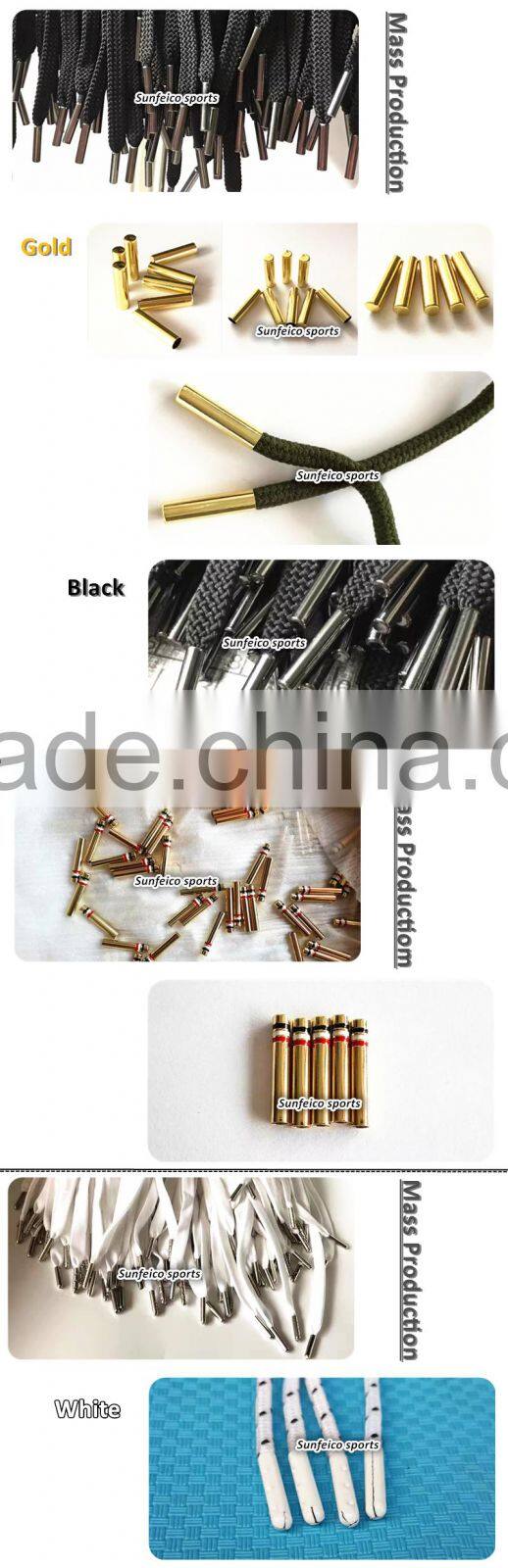 Silver Brass Customized Engraved Logo Aglets for shoelaces - Drawstring Metal Aglets Manufactuer