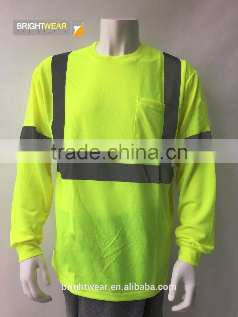 ANSI Chinese local reflective tape men high quality protective t-shirt
