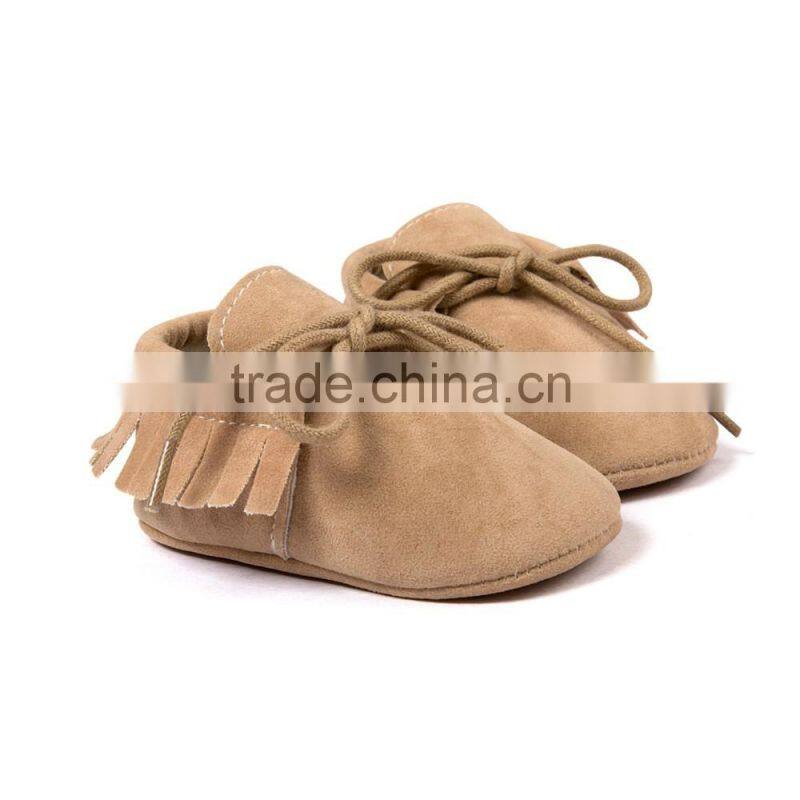 Fringed baby moccains with strings, string baby moccains