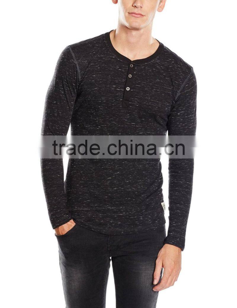 Men's Tri-Blend Long Sleeve Henley T-Shirt