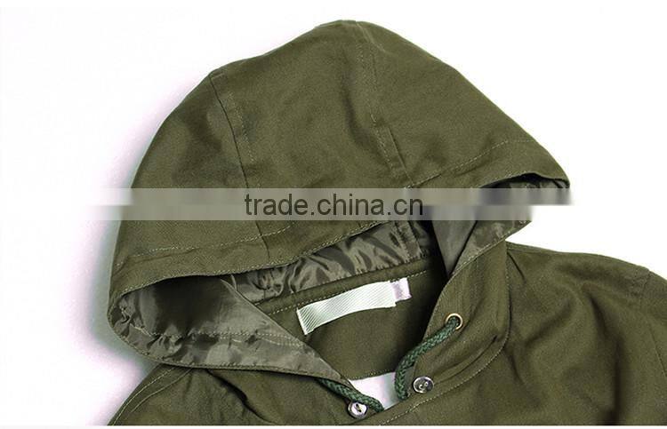 2016 latest designs lady casual army green winter women's lady overcoat
