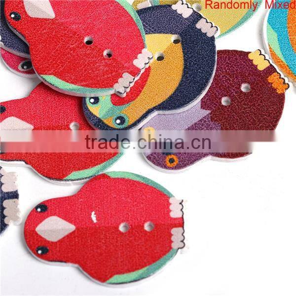 Wood Sewing Buttons Scrapbooking 2 Holes Bird Animal At Random