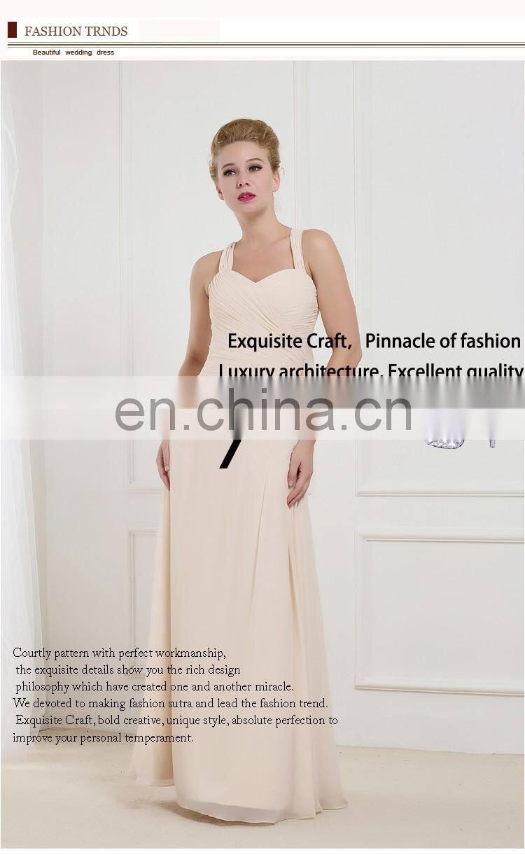EB2227 A-Line scoop halter top Ruched Chiffon evening dress