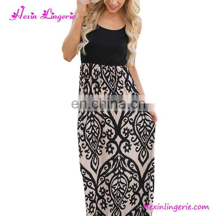 NO MOQ summer pleated sleeveless wholesale women ladies western one piece dress