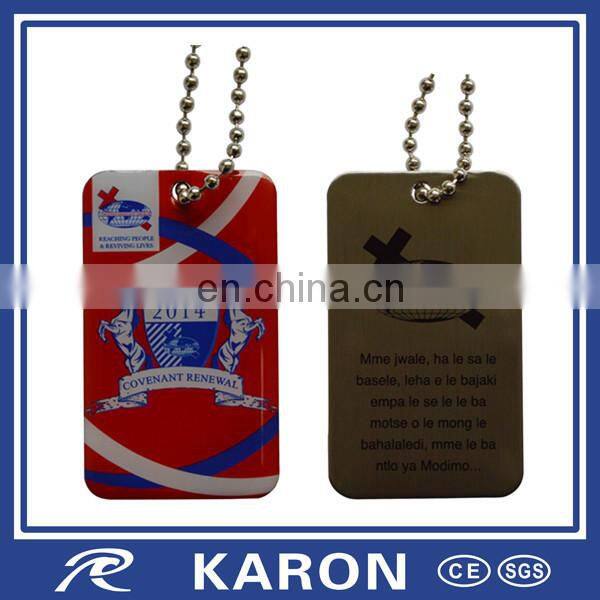 quality double sided custom dog tag with ball chain