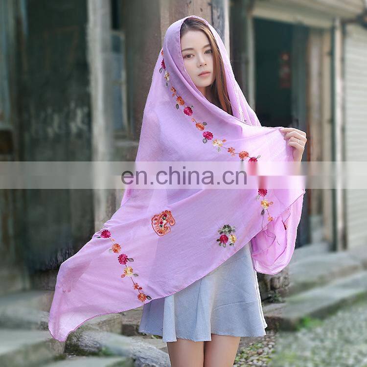 2017 new fashion TR cotton l design 90*180cm embroidery shaw embroider20170930