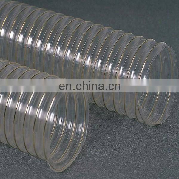 Food grade transparent fabric steel wire reinforced spring pvc hose pipe
