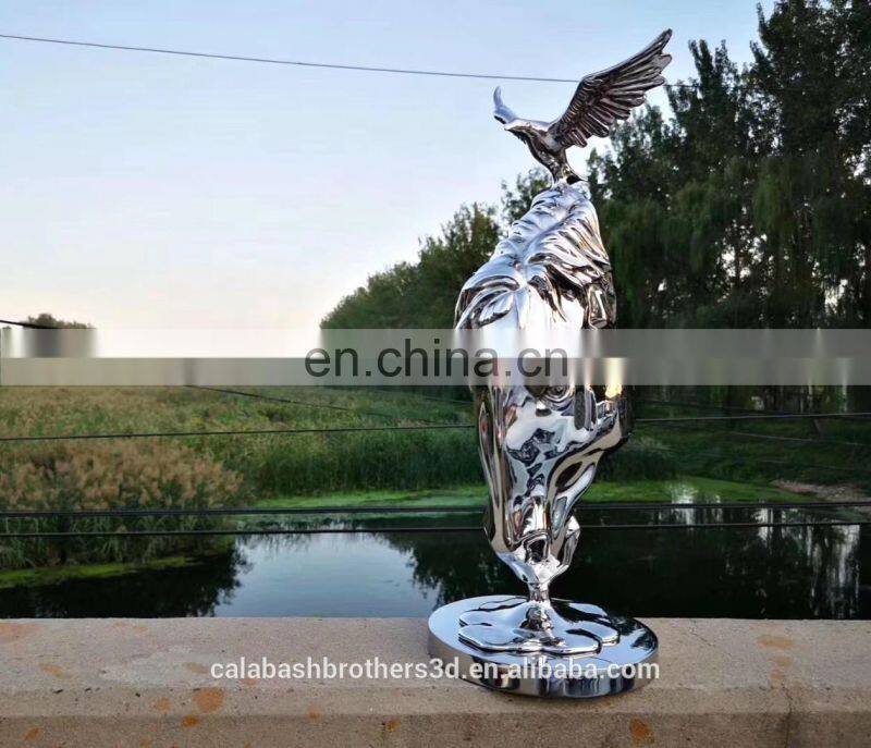Chrome Modern Metal Resin Sculpture 3D Printing Indoor Resin Statue Sculpture Craft For Park Wall Decoration