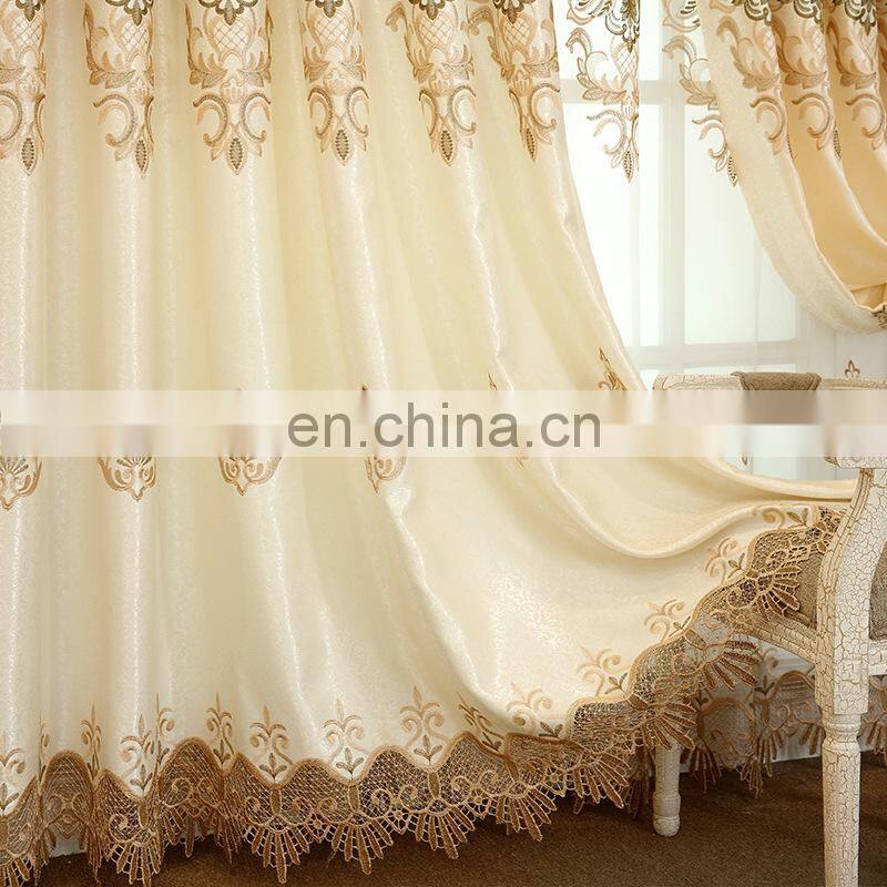wholesale european style blackout embroidery curtain ready made custom bedroom