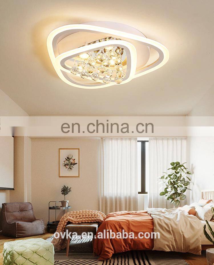 New design modern acrylic hotel dimmable with luxury crystal led ceiling light