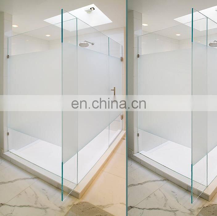 Half frosted shower glass door bathroom contemporary glass door